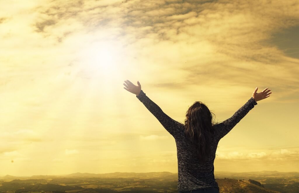 uplifted woman